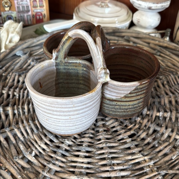Hand Crafted Other - Handcrafted Ceramic Basket with Dual Compartments